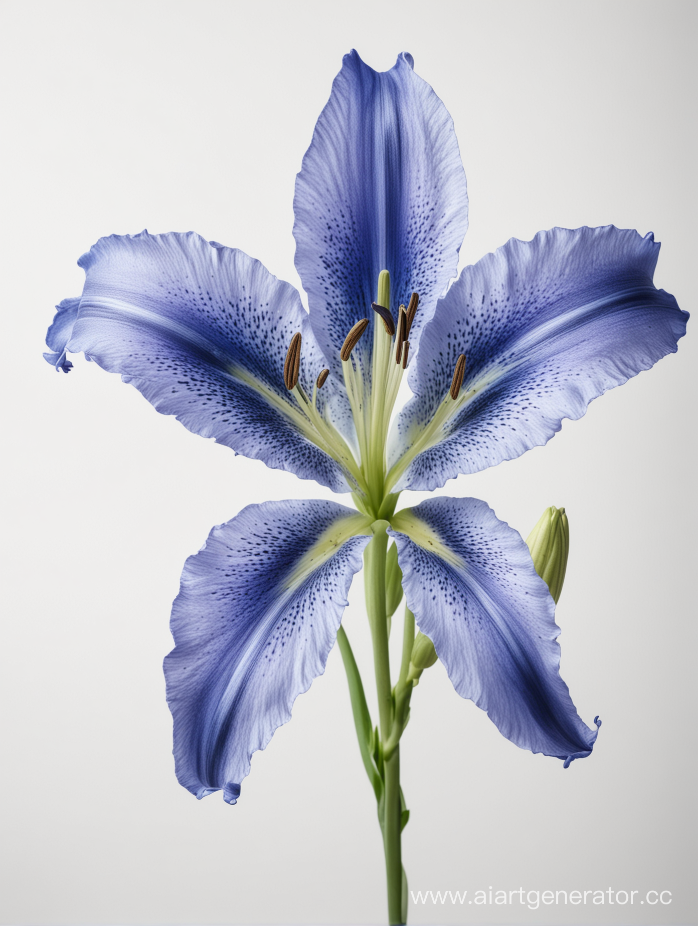 blue Lily flower on white background