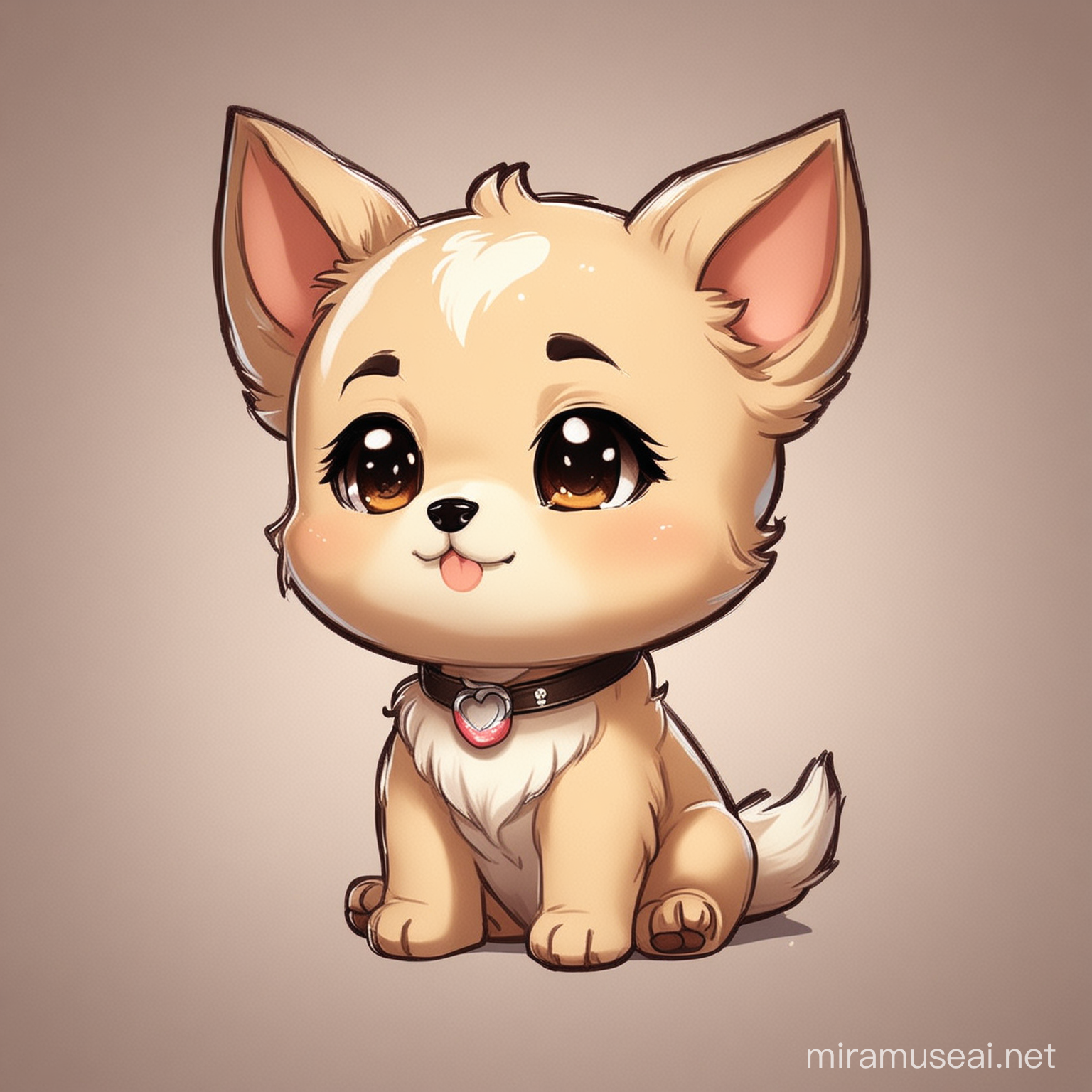 Cute Chibi Dog Character Illustration