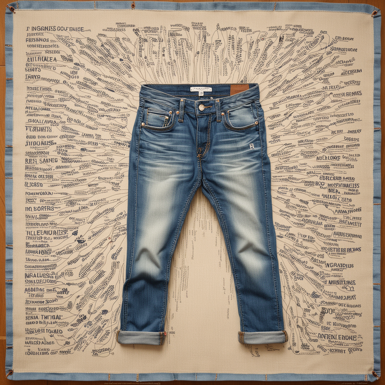 Creative Mind Mapping with Jeans Exploring Connections and Ideas