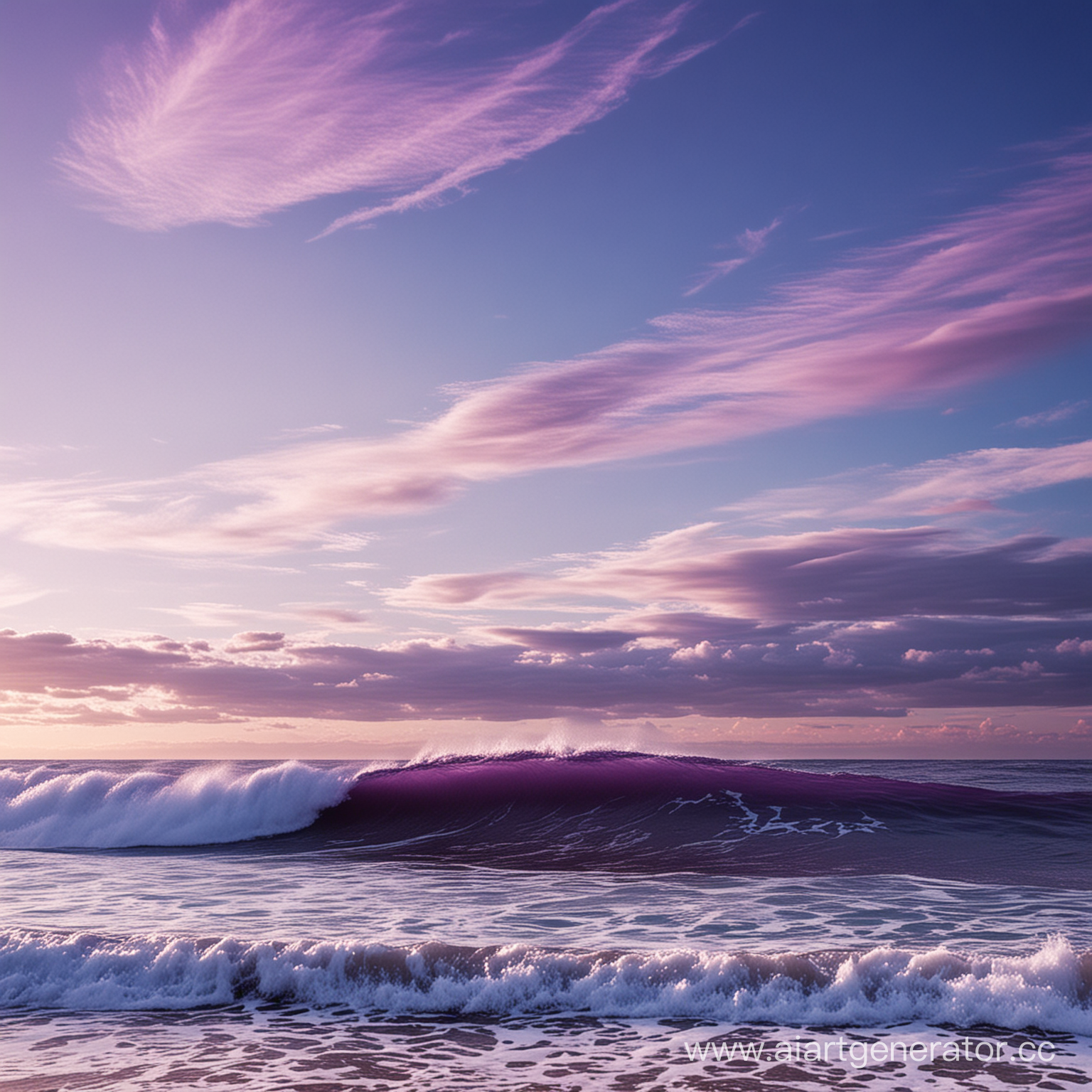 Фиолетовые волны и голубое небо