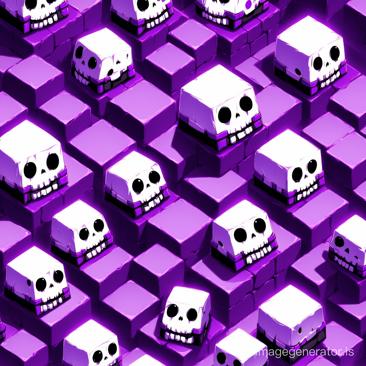 A little happy cute purple skeleton mummy blocks with purple eye and smile uper three pyramids with super detail and High Quality
big and purple blocks and floating are seen everywhere
Details are evident beautifully and with great precision