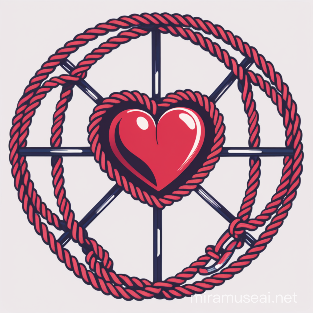 Heart Rope Rotating Logo Design Concept