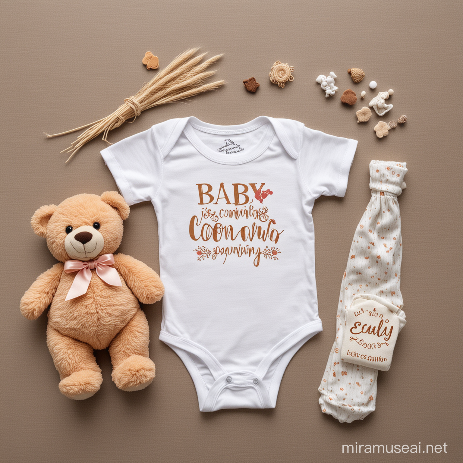 Joyful Pregnancy Announcement with Baby Essentials