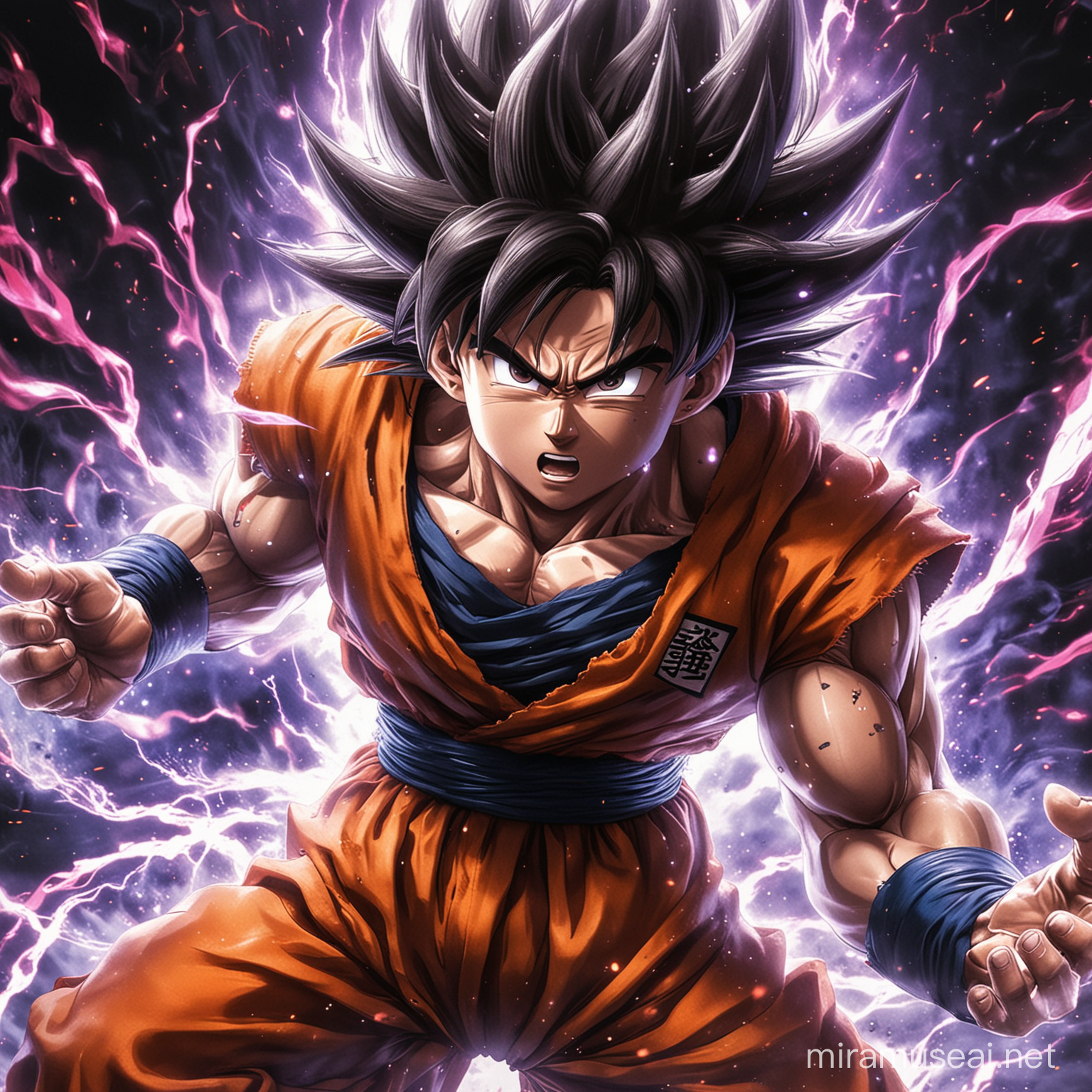 Goku with his ultra ultra instinct God level from showing his full strength