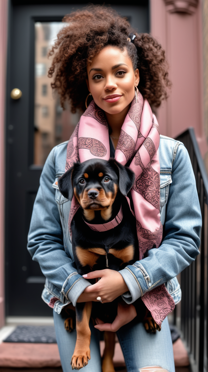 A beautiful light skinned woman wearing curly hair