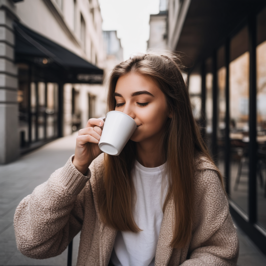 girl drinking coffee