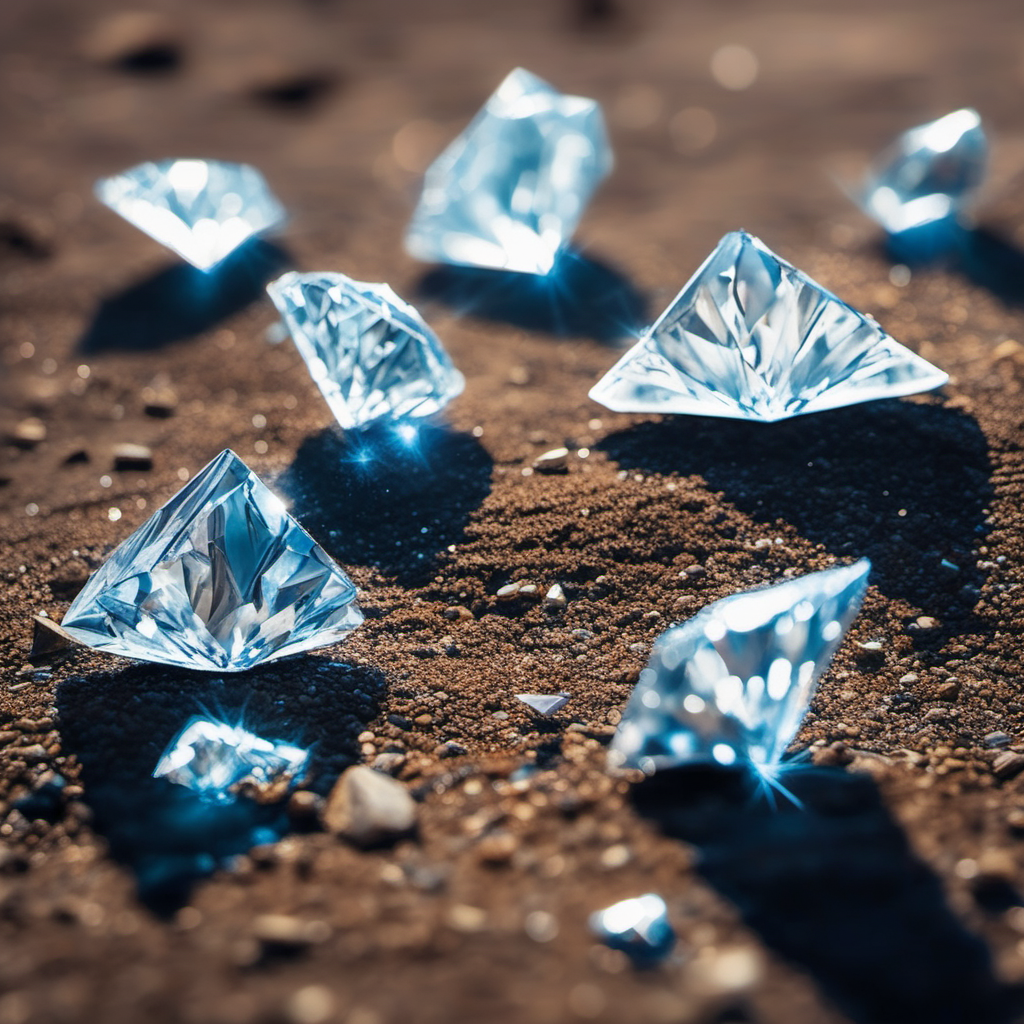 7 diamond shards on the ground