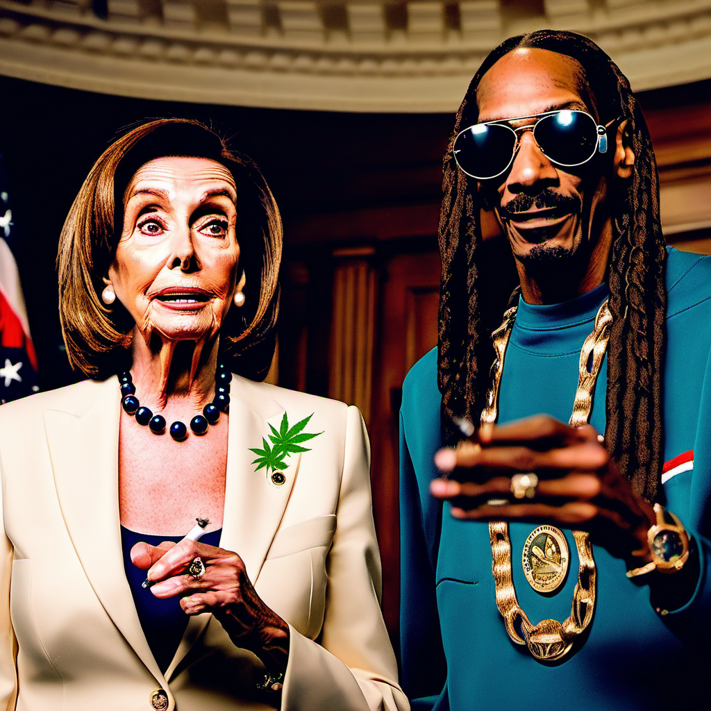 ((Nancy Pelosi)+ and Snoop Dogg)++ (smoking weed)+