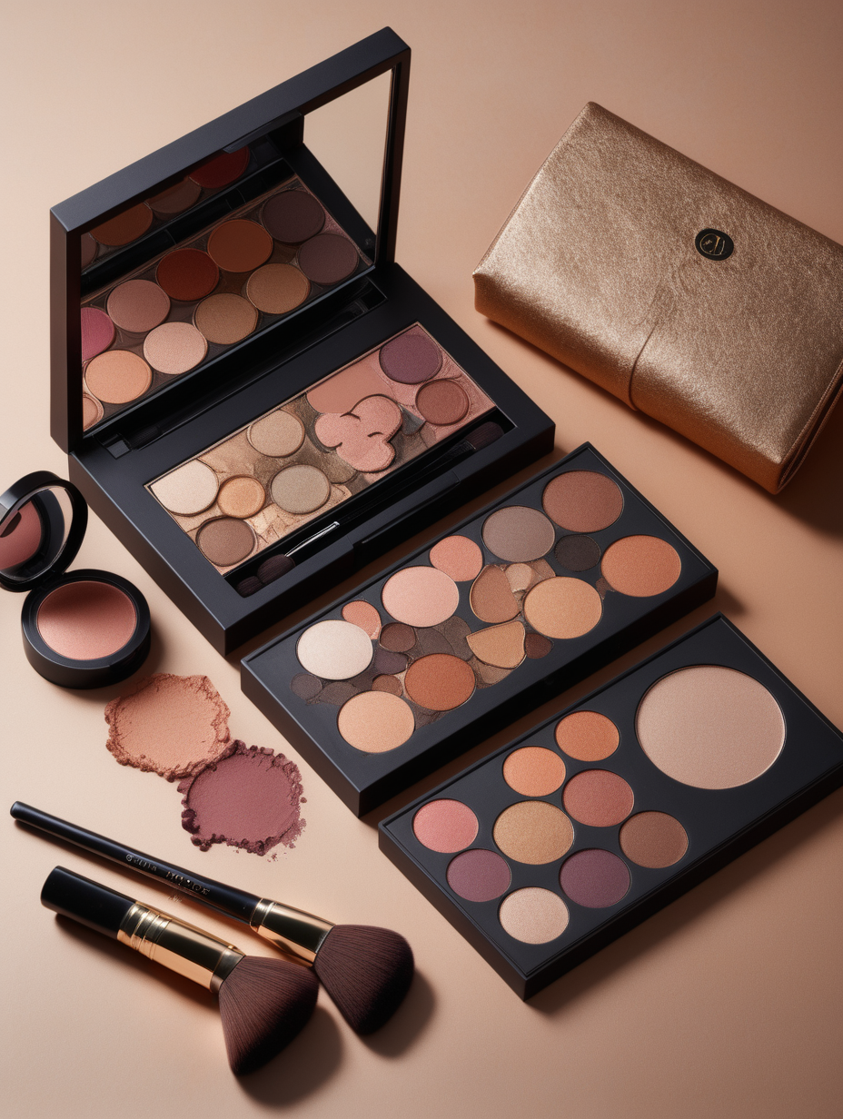 A makeup bundle featuring a harmonious blend of warm and cool tones, evoking a sense of timeless sophistication.
