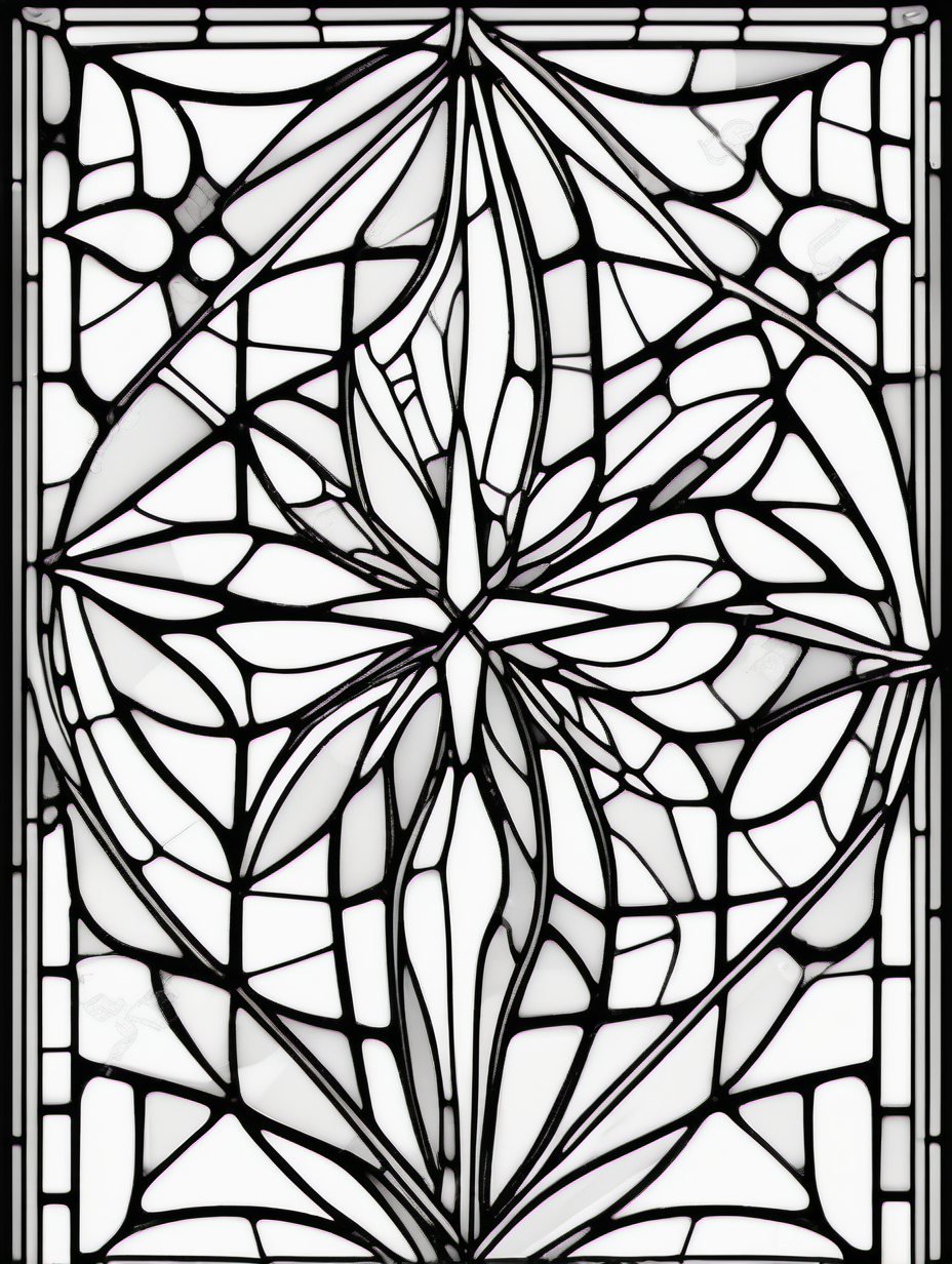 galaxy stained glass abstract, coloring page, no color