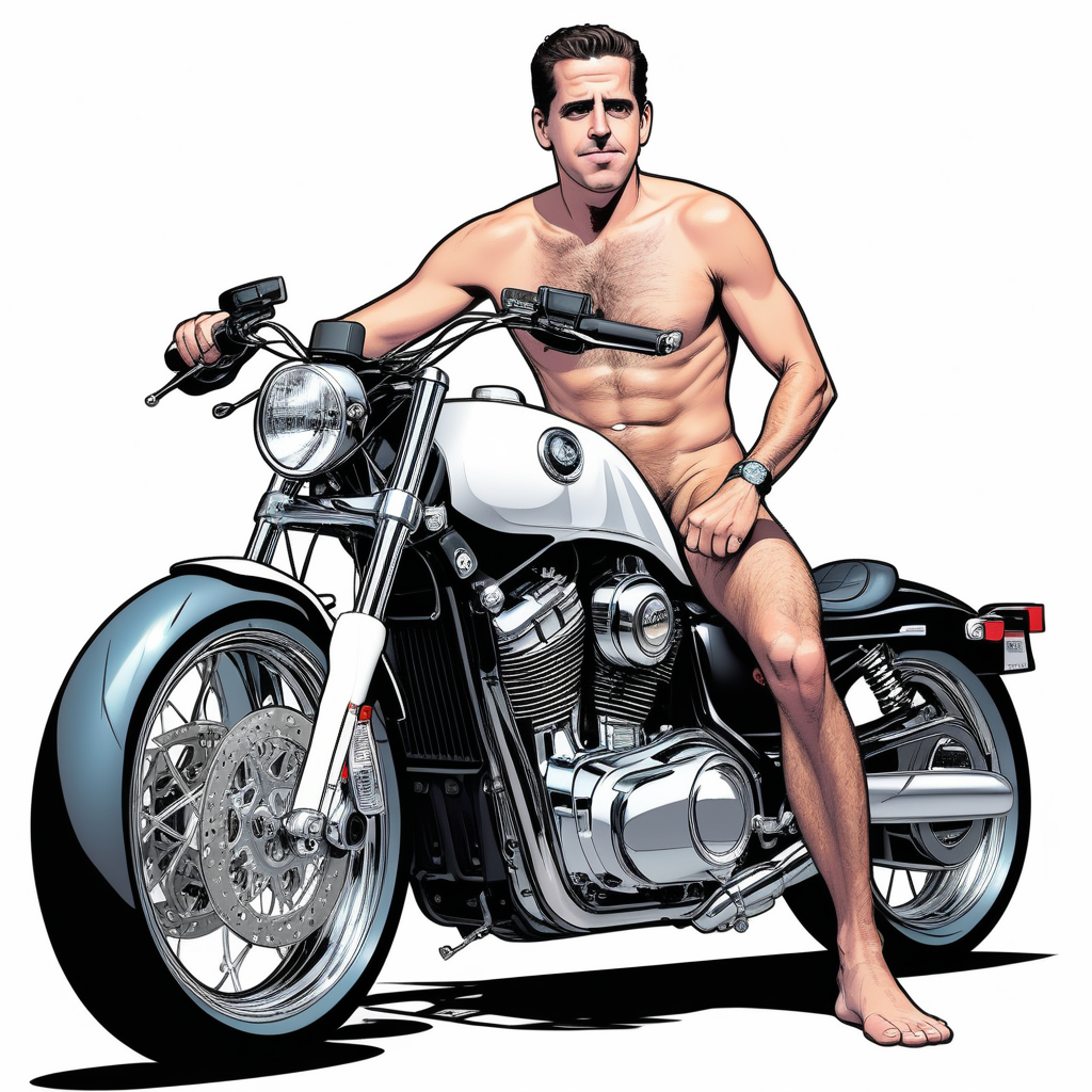 Hunter Biden riding a motorcycle naked in the