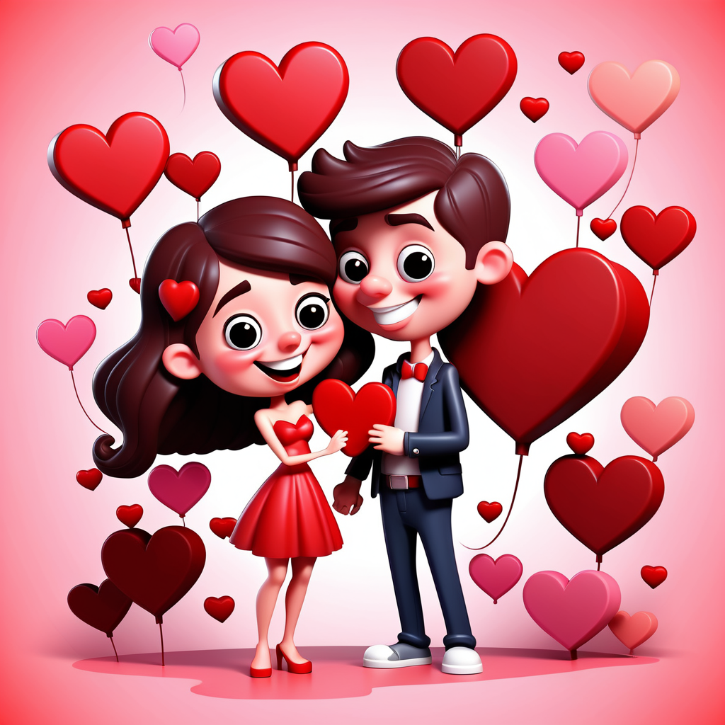 Valentines cartoon love fun