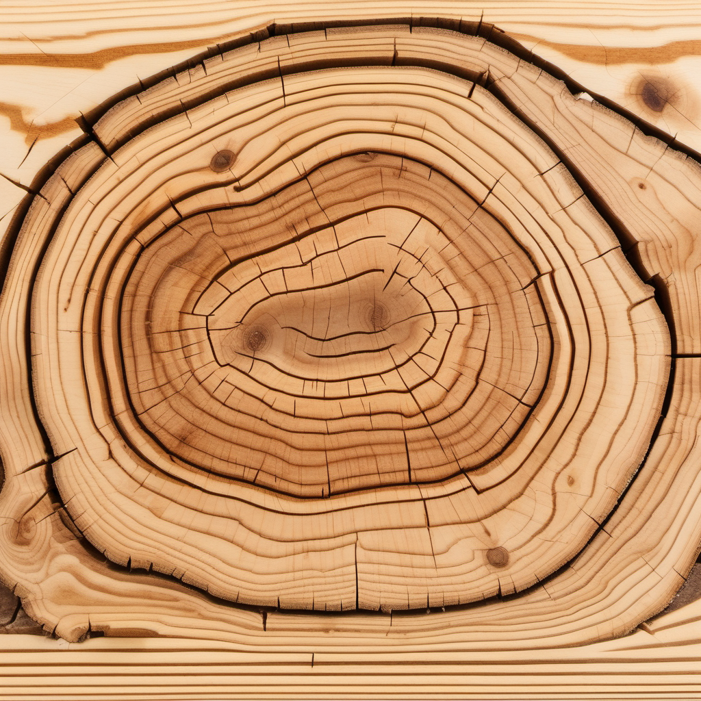 Cross section of a plank of wood