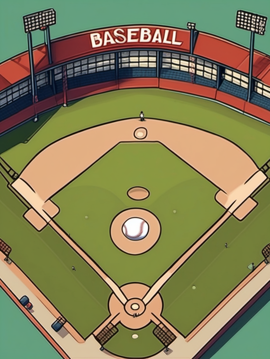 cartoon baseball field ariel 