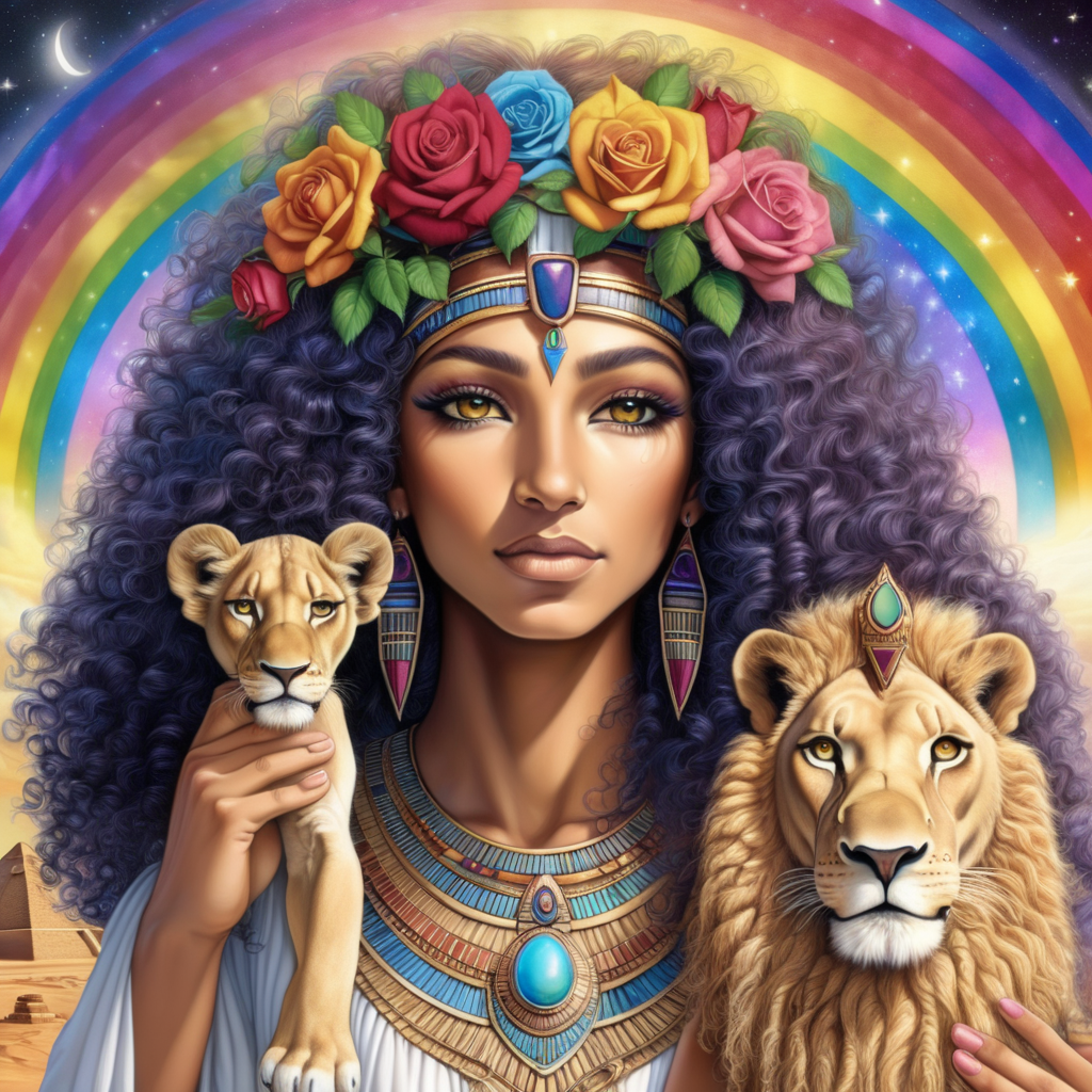 mary magdelion isis lion curly hair rainbow cosmic egypt  memphis music


 moondrop sisterhood rose godess