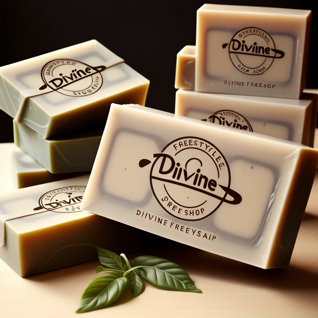 prompt: I need a logo saying "Divine FreestyleShop " for my natural soap products