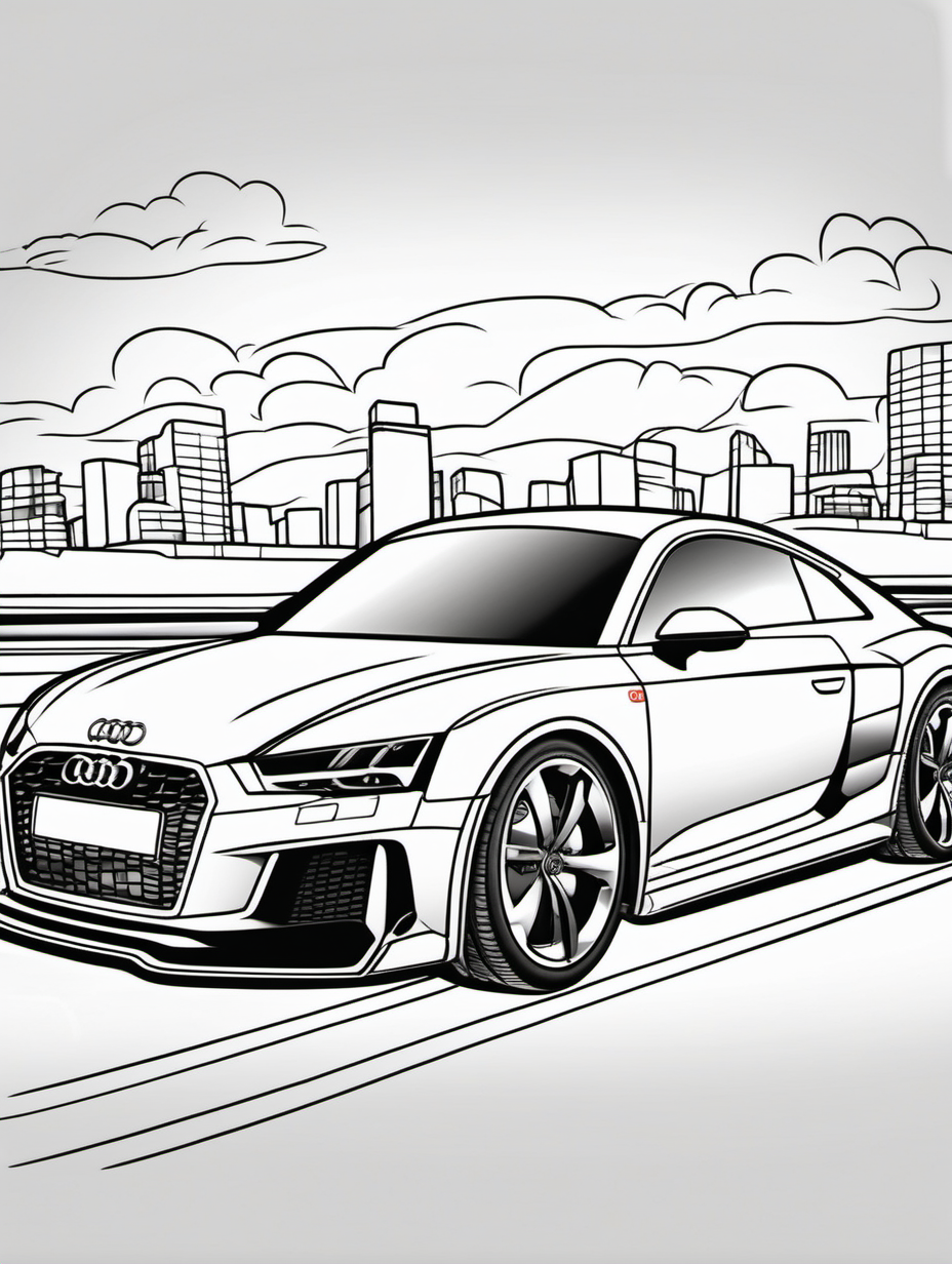 Audi sports car for childrens coloring book