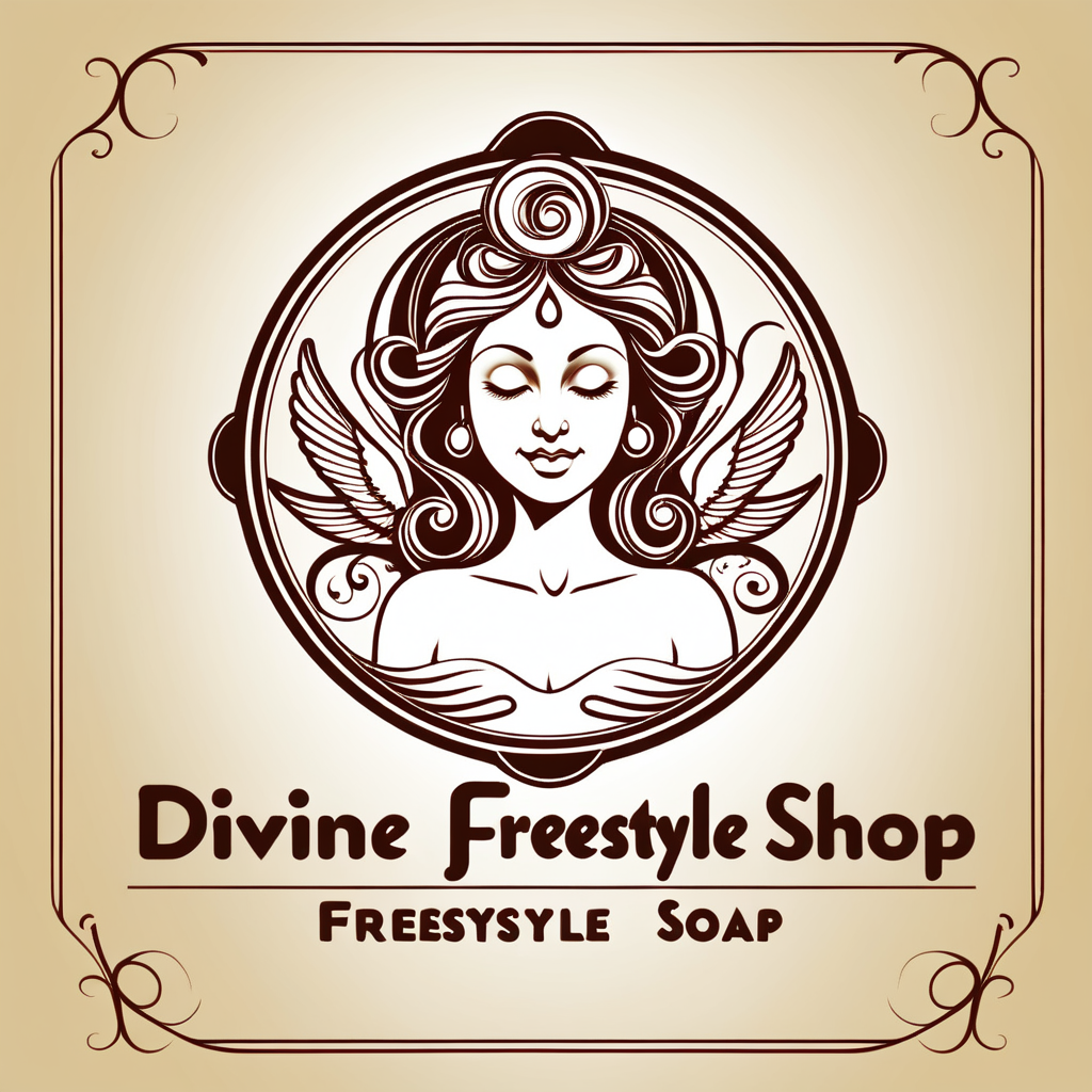 prompt: I need a logo saying "Divine Freestyle Shop " for my natural soap products