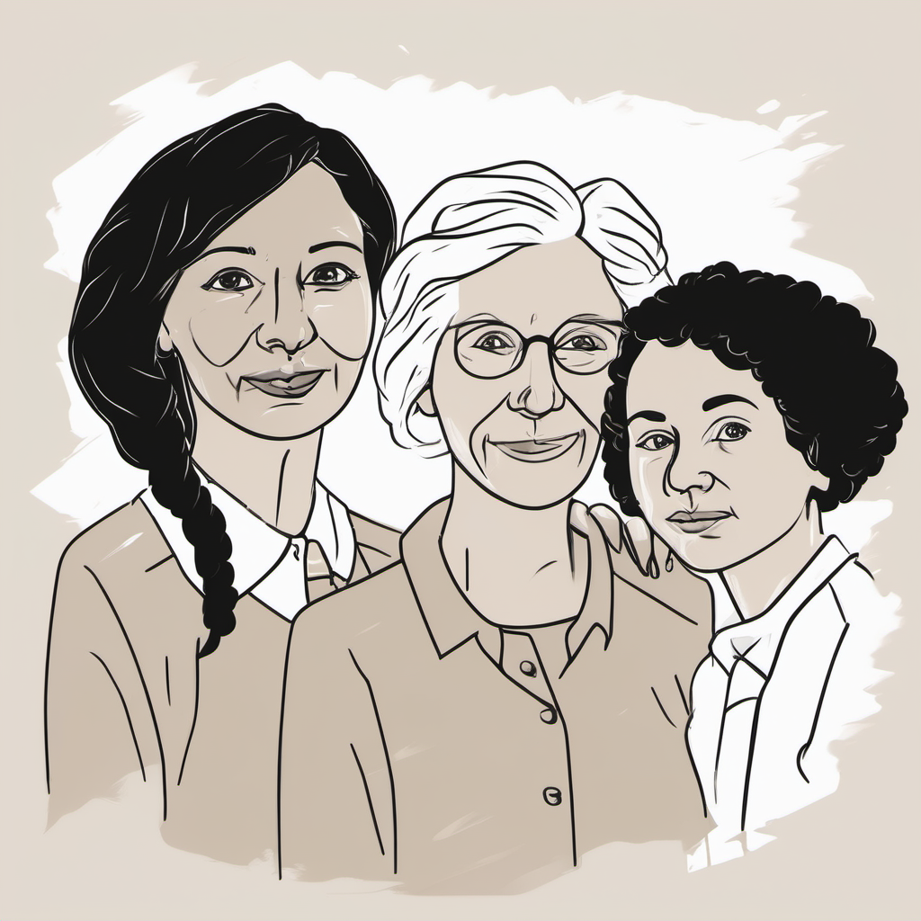 draw four generations of black women walking together