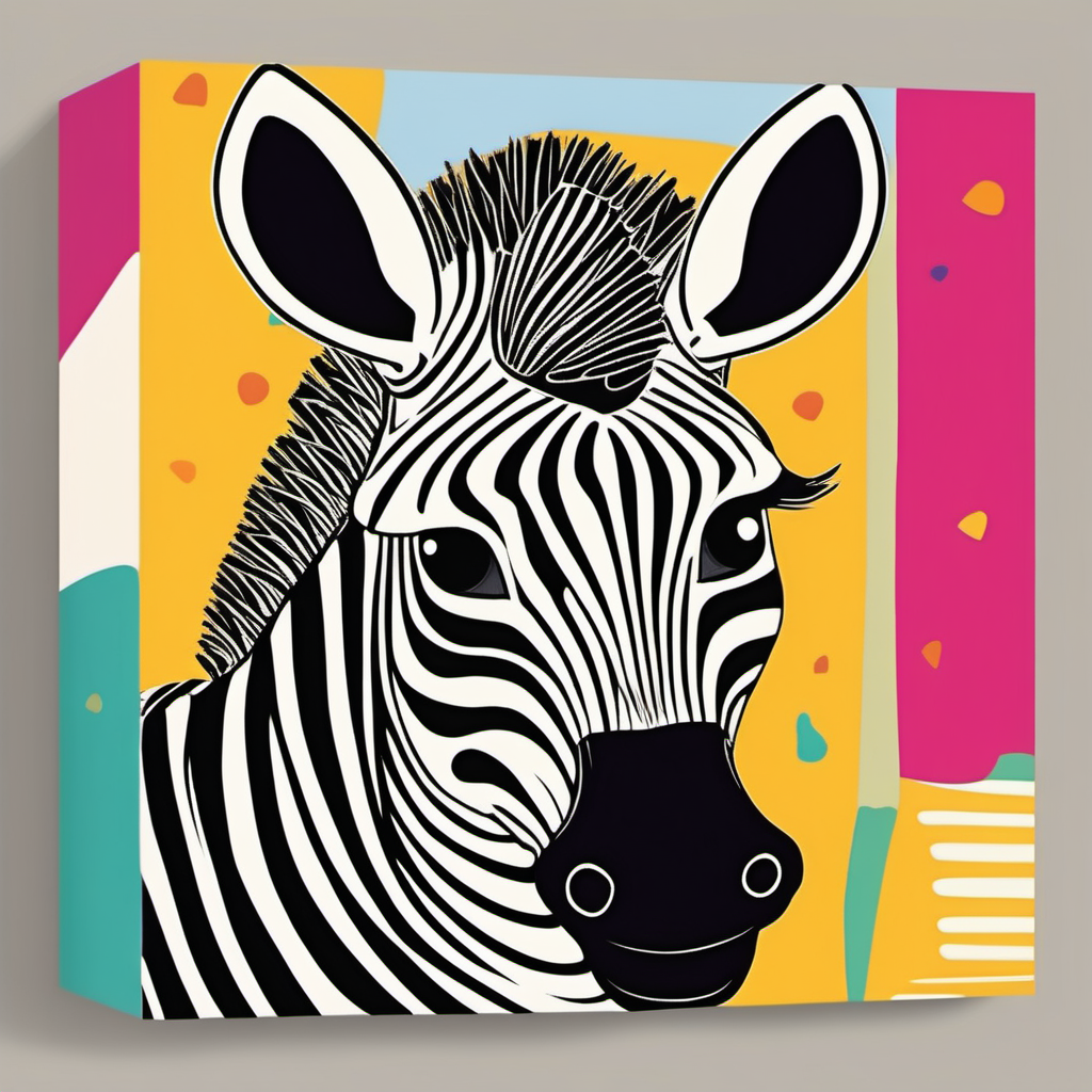 imagine kids illustration Zebra cartoon style Thick Lines