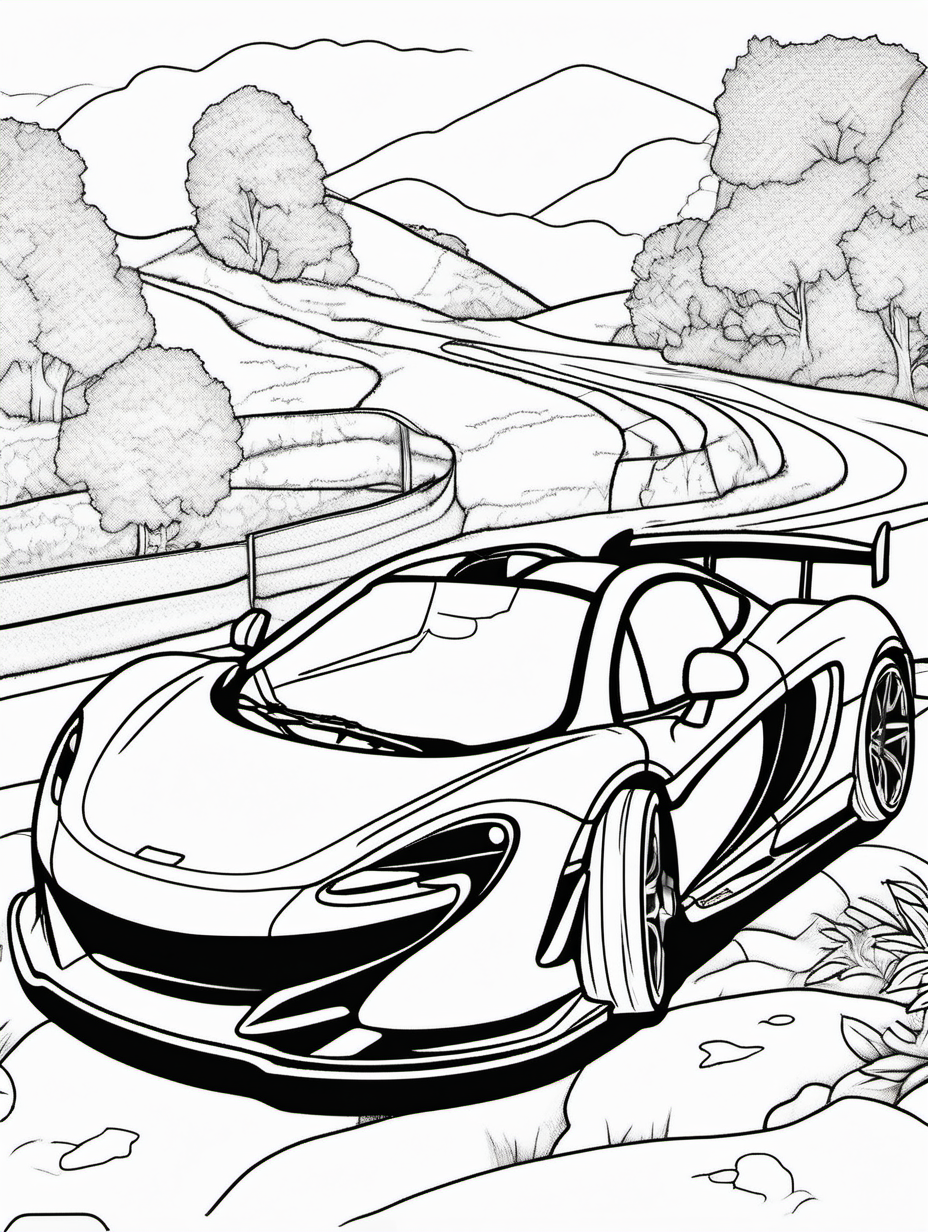 McLaren sports car for childrens coloring book