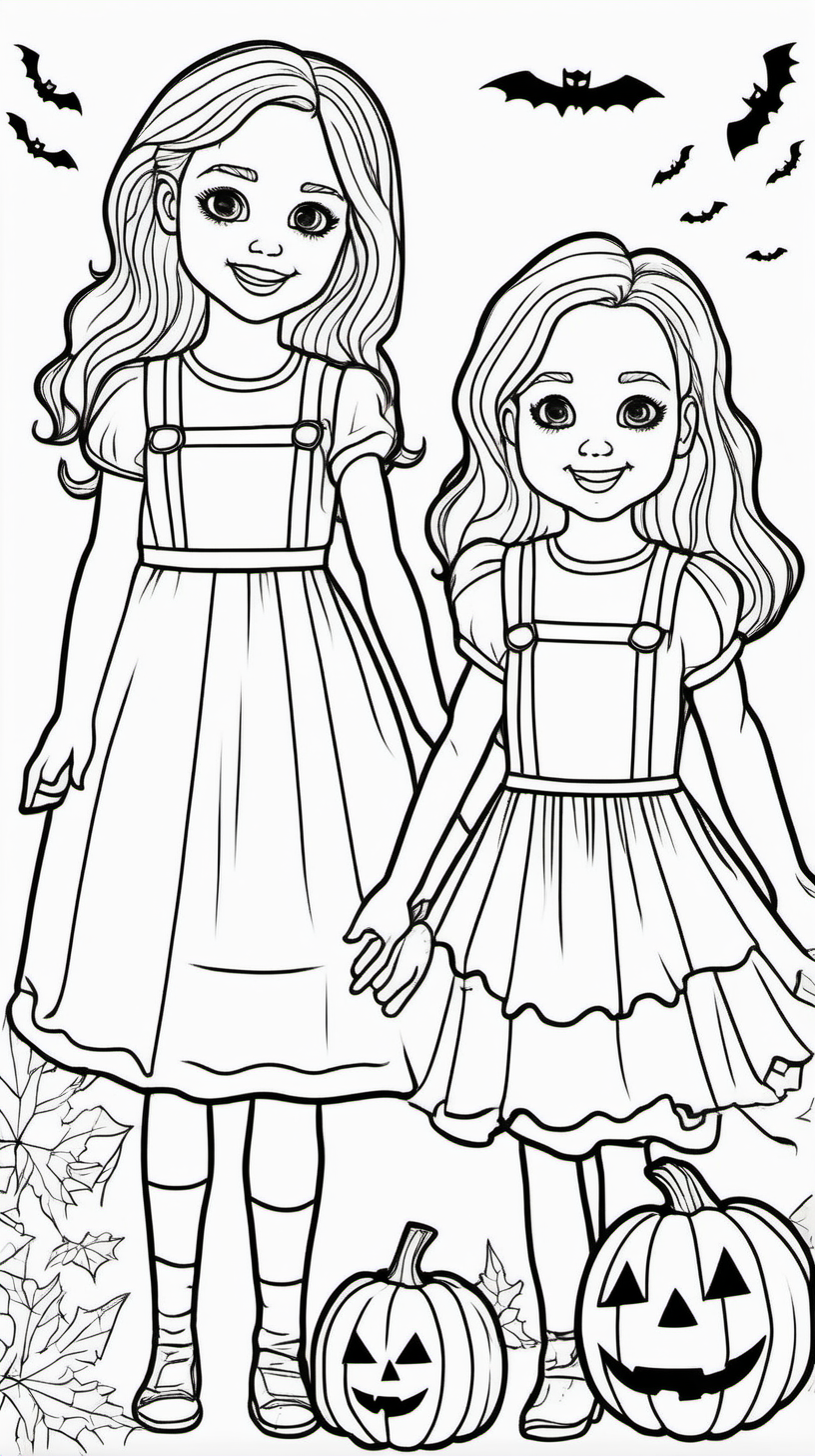 A childrens coloring book about a white girl