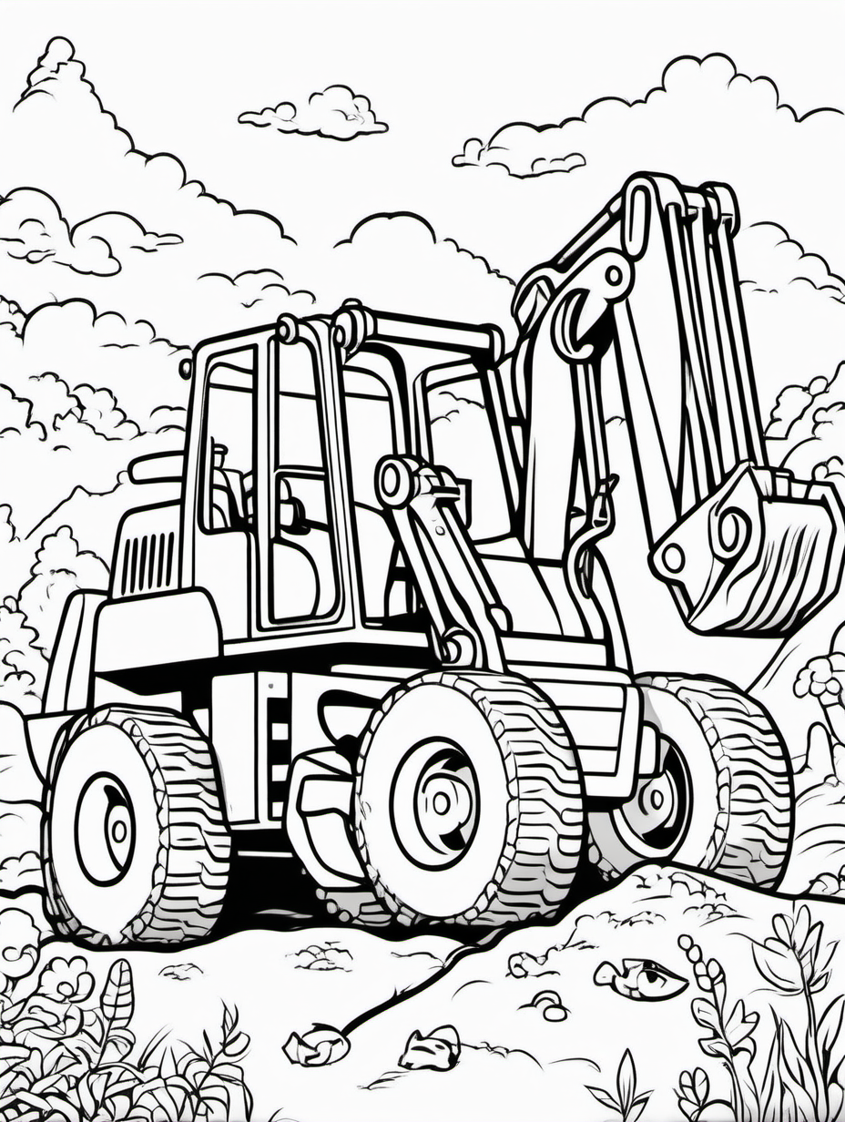 DIGGER FOR COLOURING BOOK