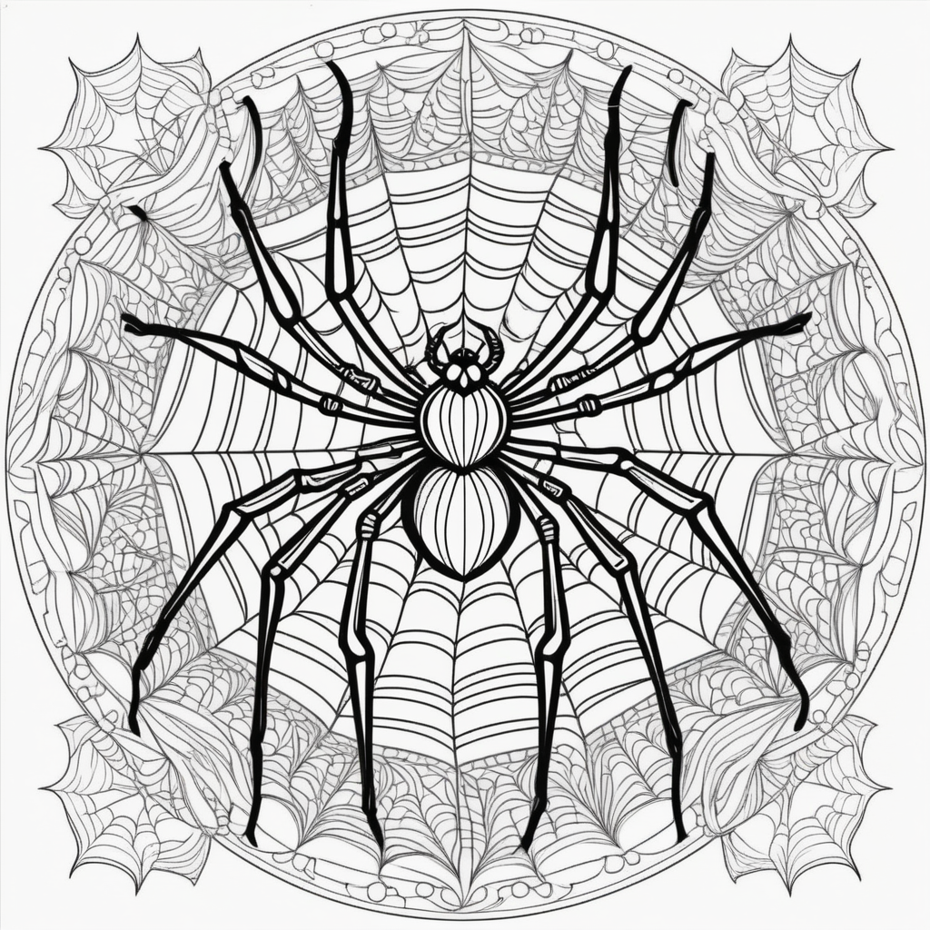 mandala coloring page spider Whole page mandala theme