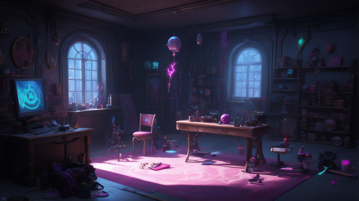 interior location of Arcane movie like VI and Jinx practice scene. Included Items, weapons and toys for jinx.