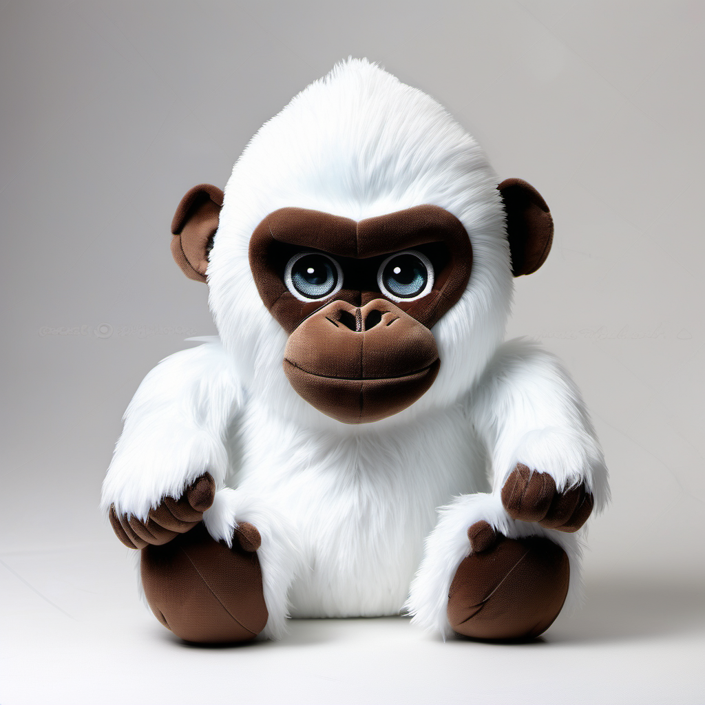 大猩猩 白色背景很干净  毛绒玩具 很可爱  水晶眼  大脑袋