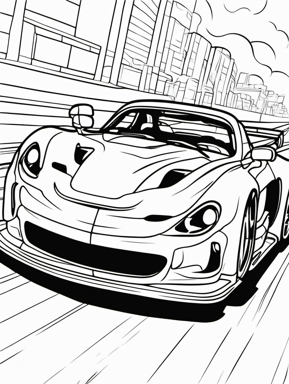 sports car for childrens coloring book