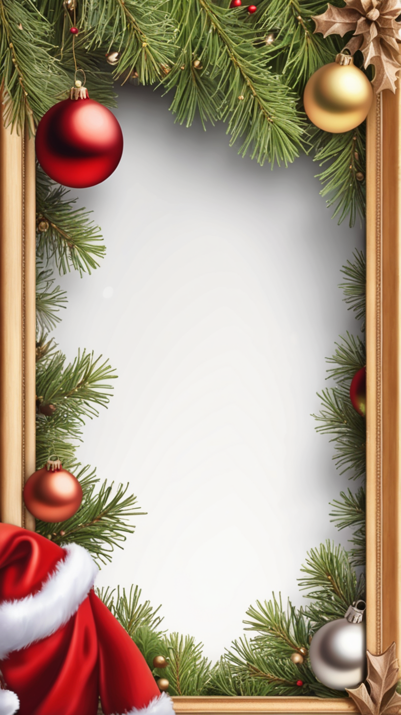 Christmas atmosphere picture frame blank in the middle