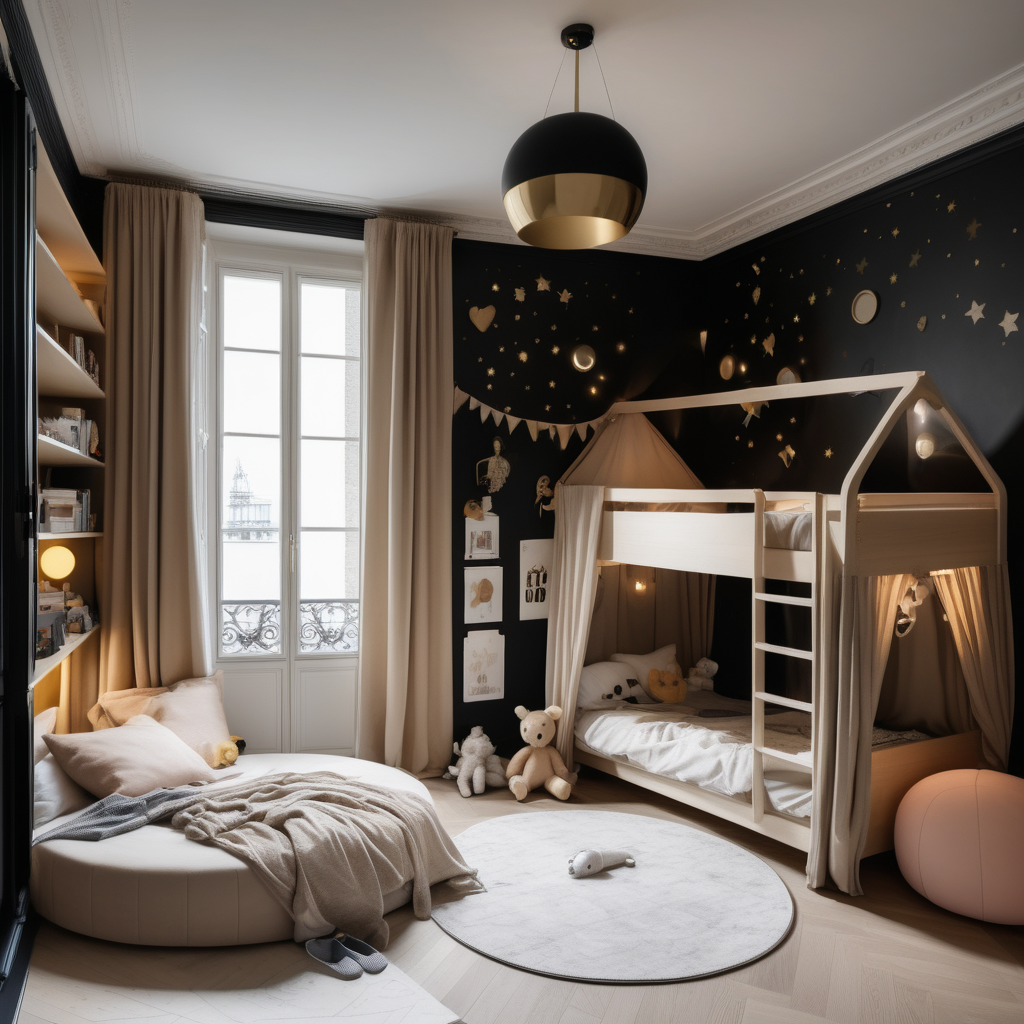 une hyperraliste dune grande maison parisienne moderne chambre