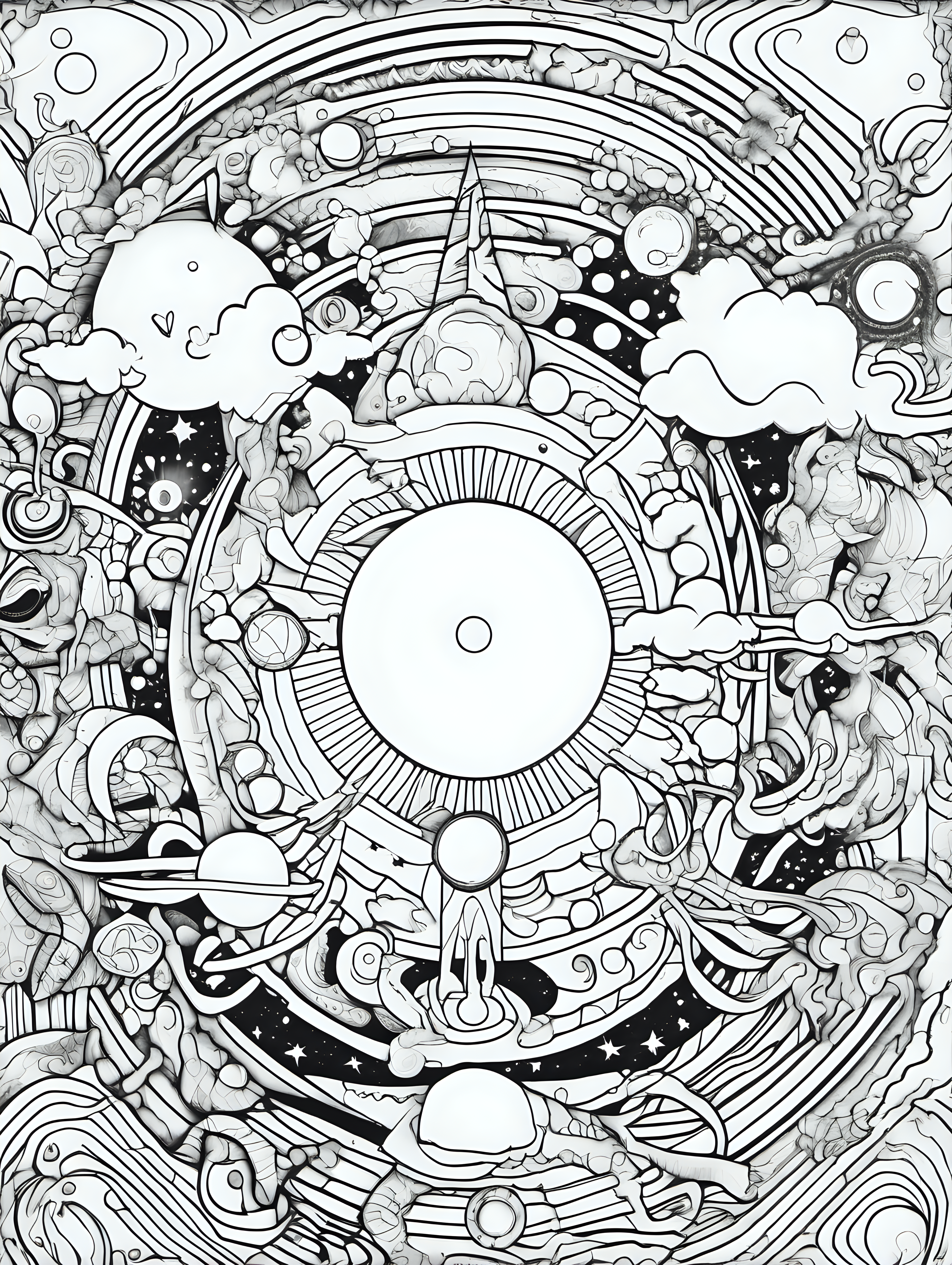 universe abstract coloring page no color