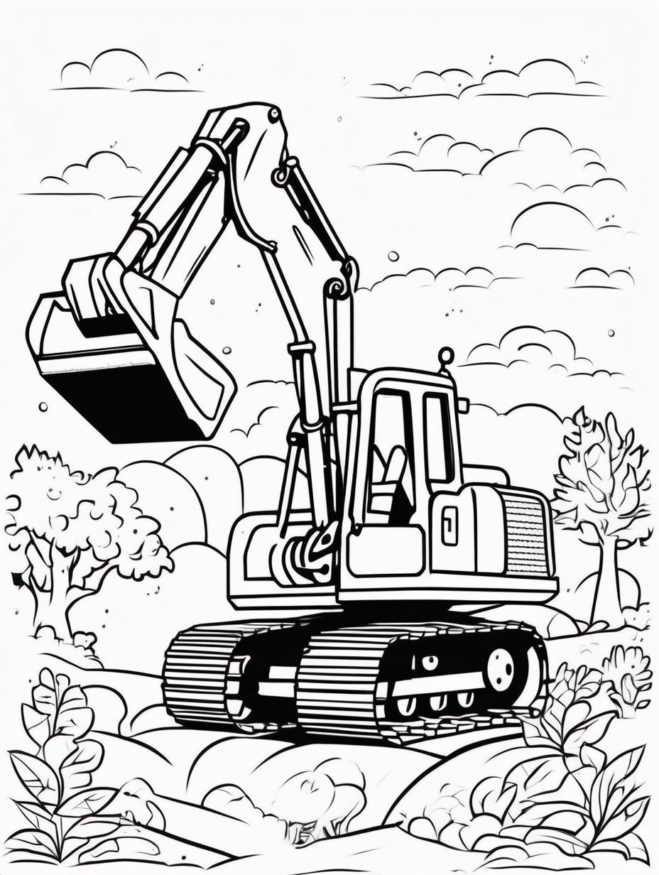 DIGGER FOR COLOURING BOOK