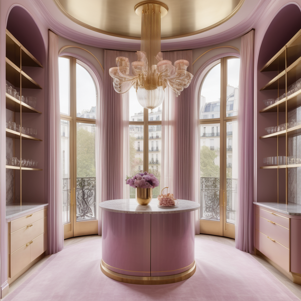 hyperrealistic image of large modern Parisian butlers pantry