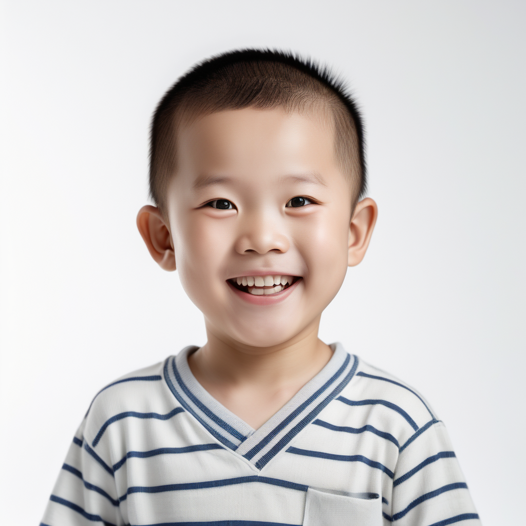 bílé pozadí_reálná tvář_dítě 3 roky_ kluk_čína_charakteristický vzhled_pro čina kluk_usmívají se_je vidět celá hlava