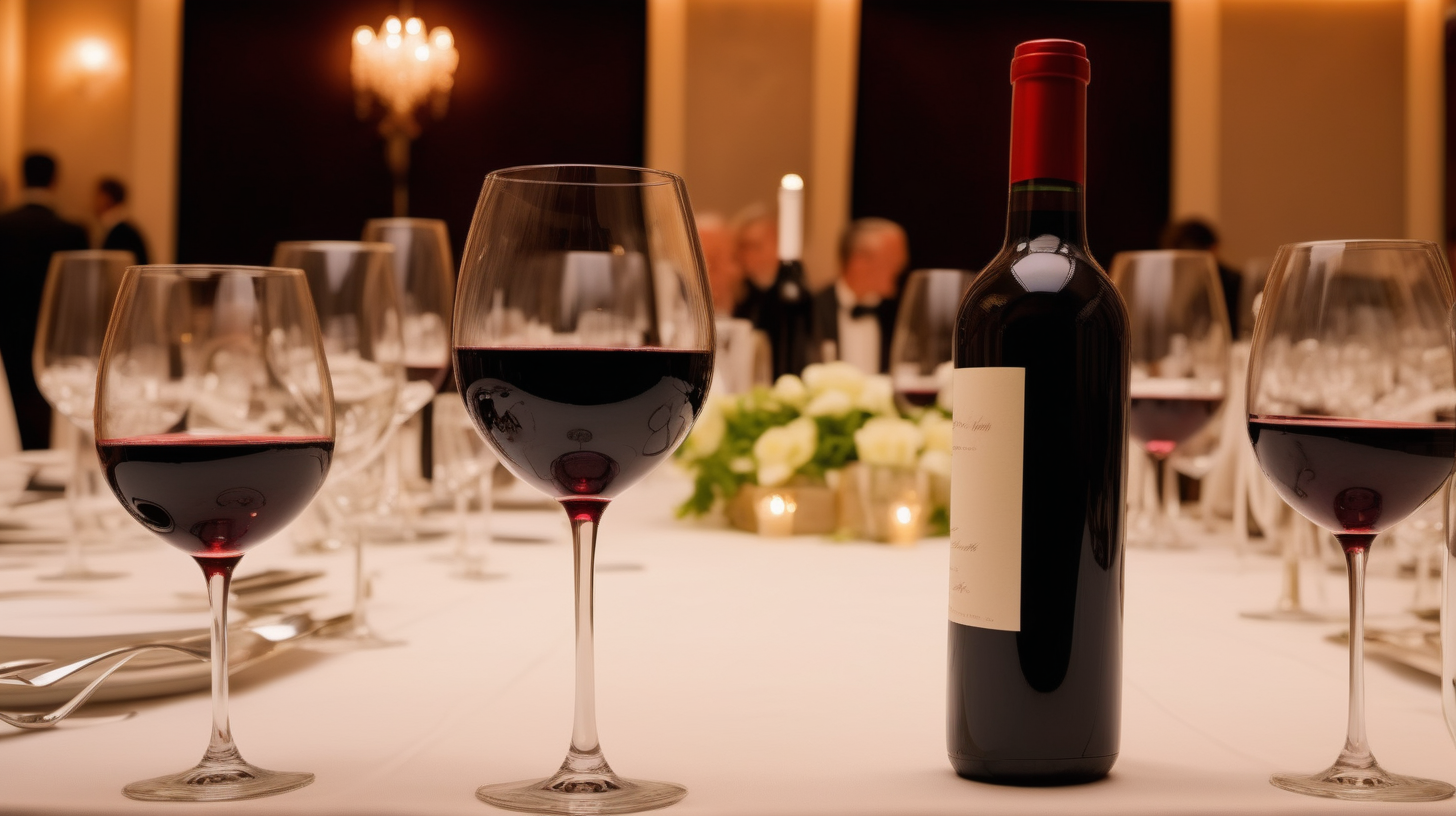 red wine at a formal dinner
