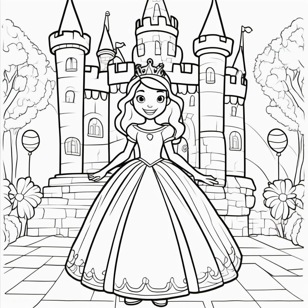 coloring pages for young kids a princess at