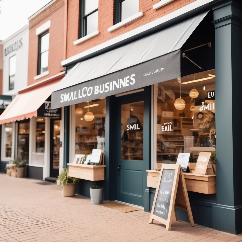 create the image of a small local business, then add customers outside the store and add an email connection to the store



