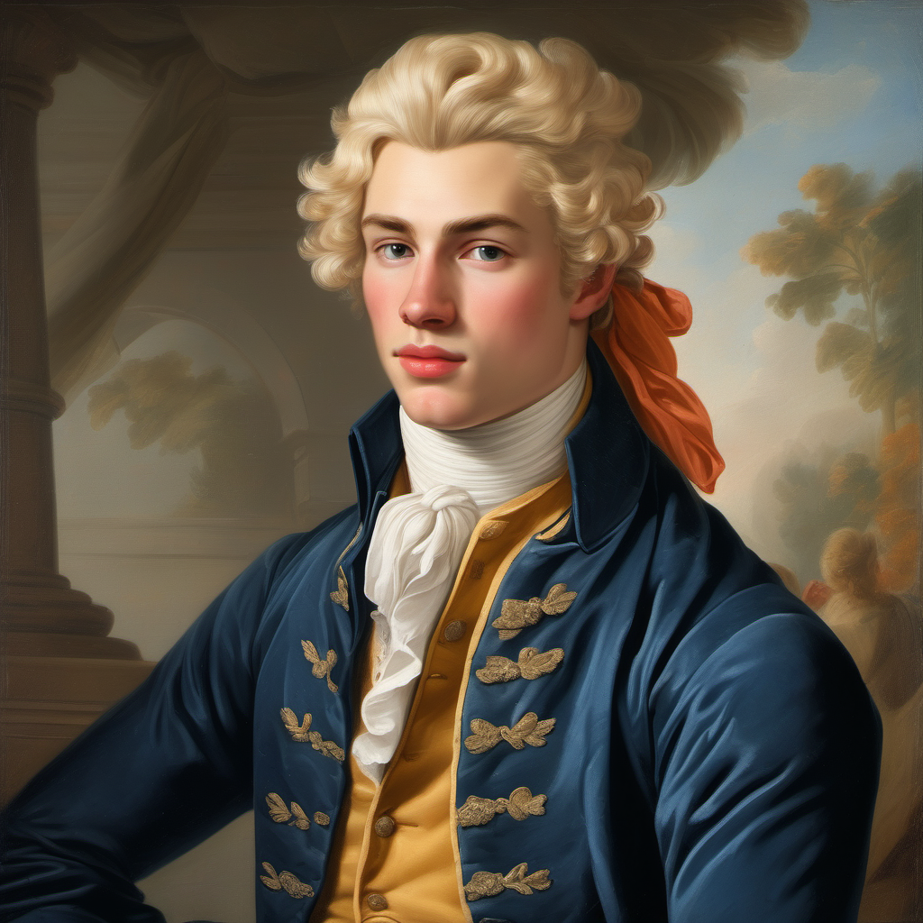 18th century handsome blonde young man
