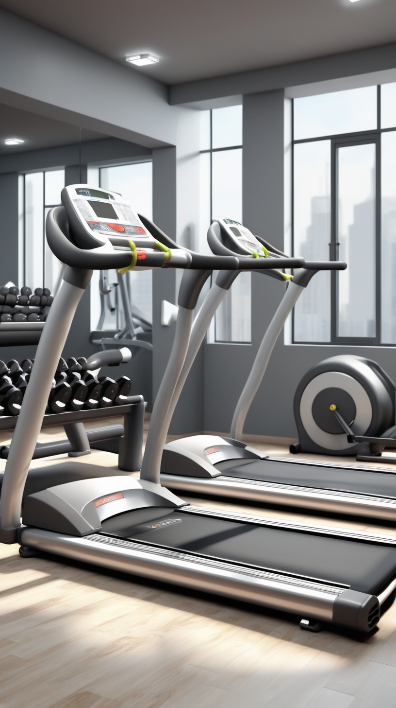 gym equipment as a background photorealistic hyperrealistic
