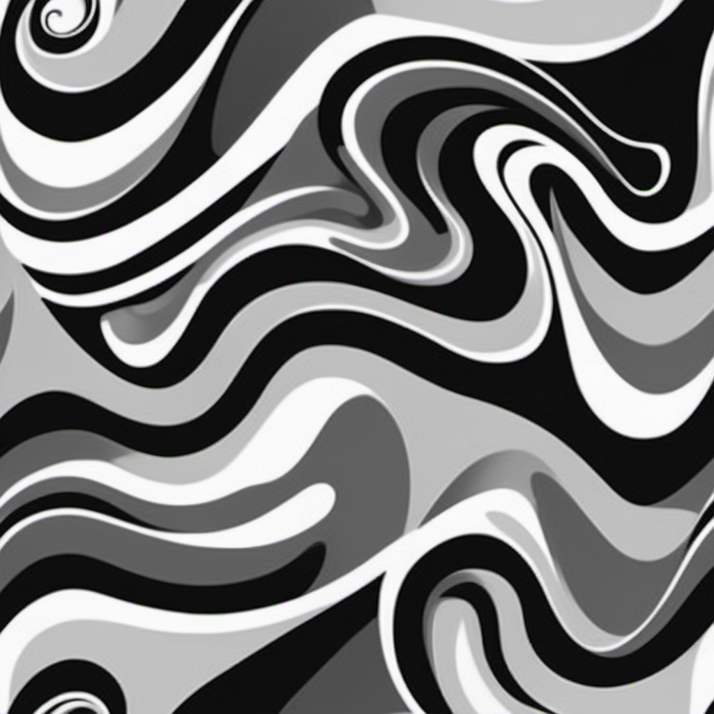 Sophisticated black grey and white swirly design
