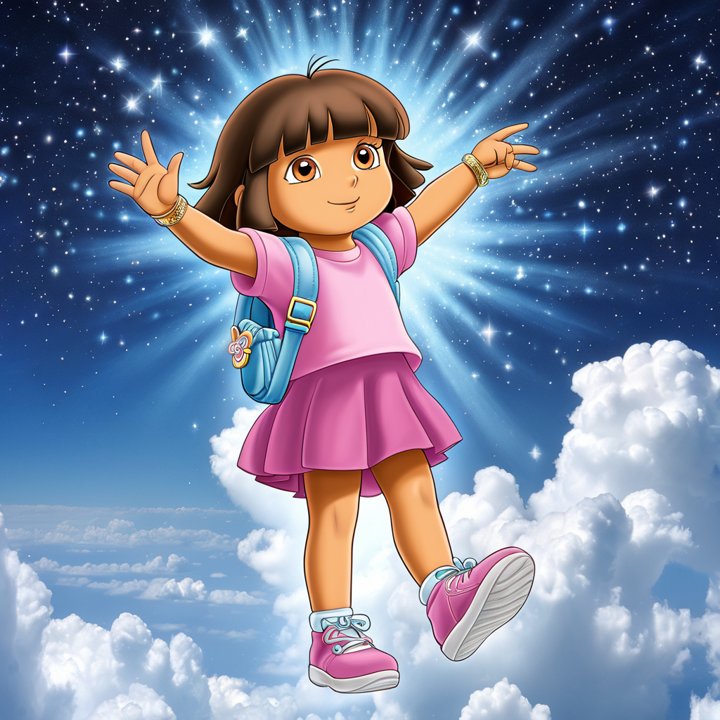 prompt DORA in rhinestone in the sky