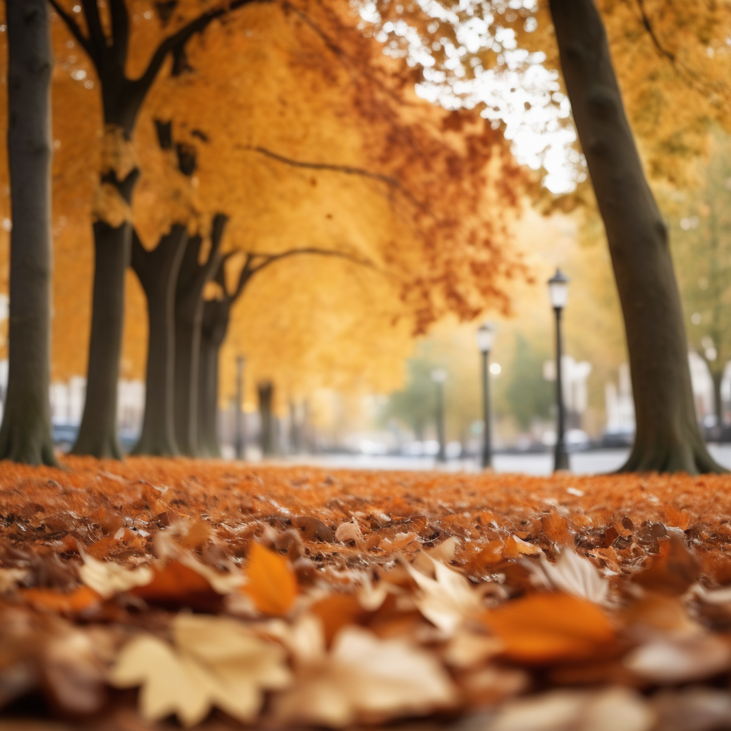 an autumn scene with trees with brown and