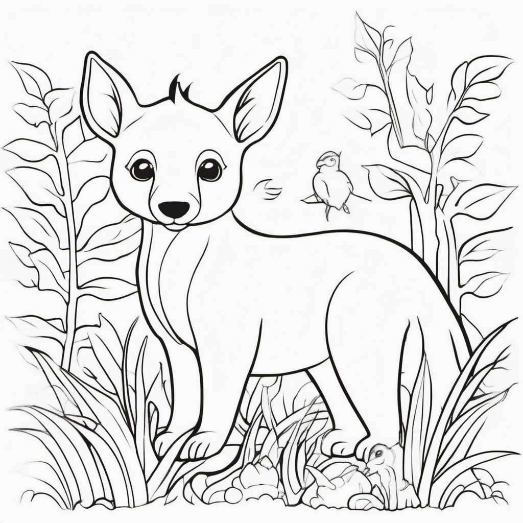 draw cute animals with only the outline in