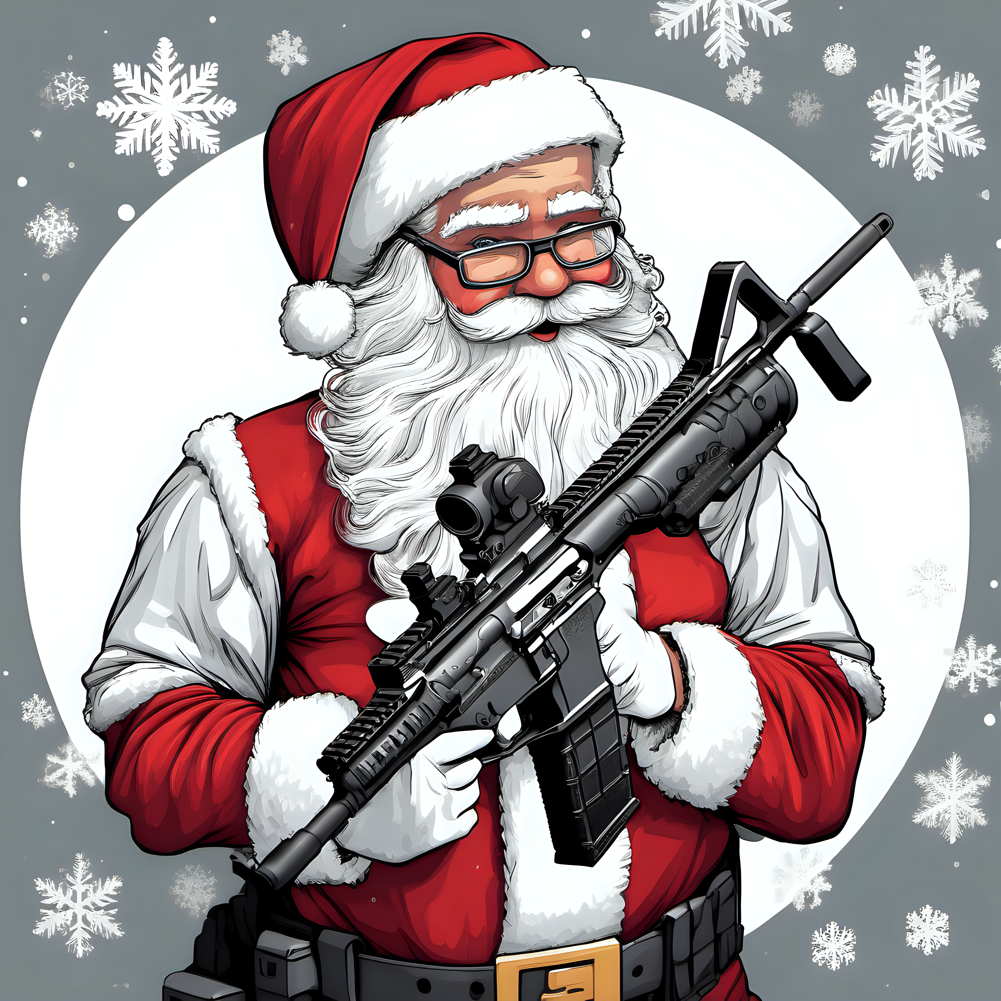 Santa Claus with an AR15