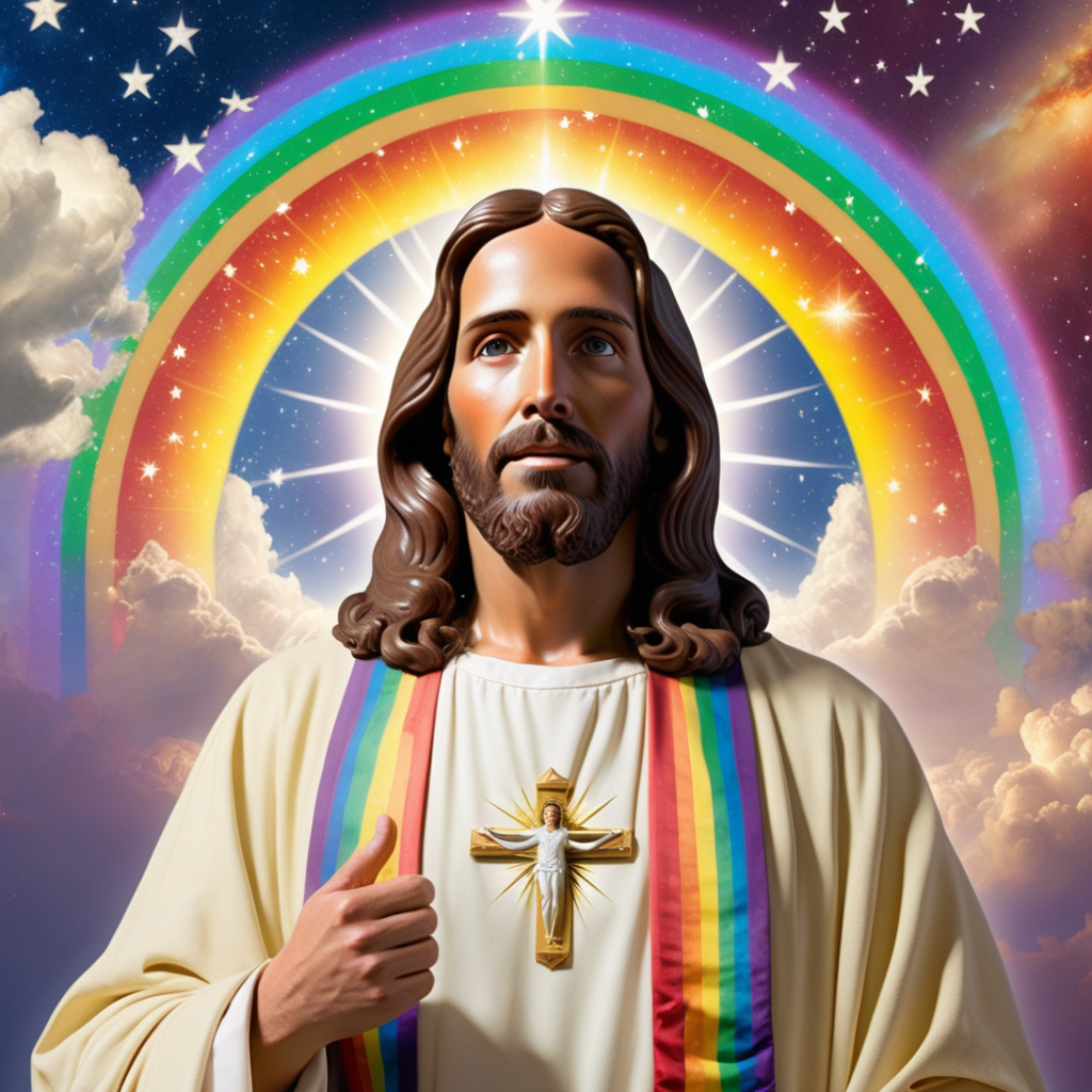 jesus as the president of the united states rainbow cosmic good vibes