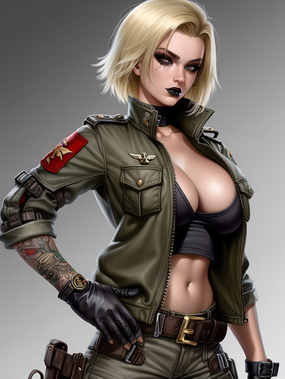 Warhammer 40K young busty Commissar woman She has