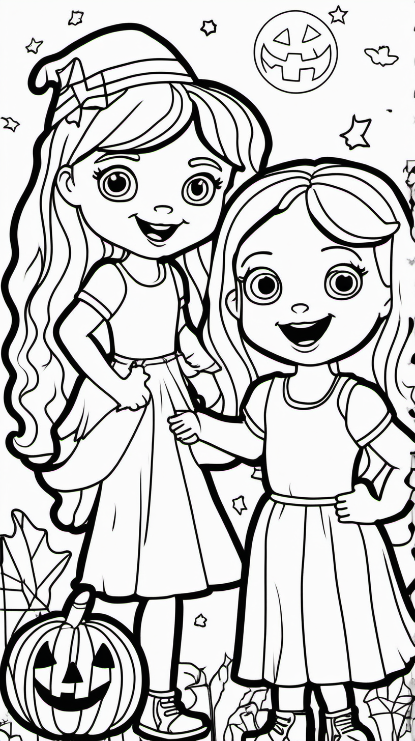 A childrens coloring book about a white girl